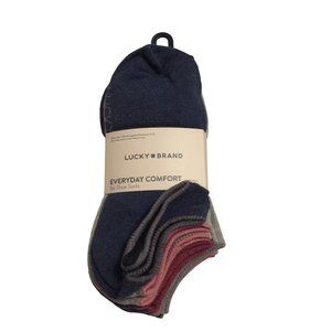 Lucky Brand Women’s No Show Socks Shoe Size 4-10 Blue Gray Rose